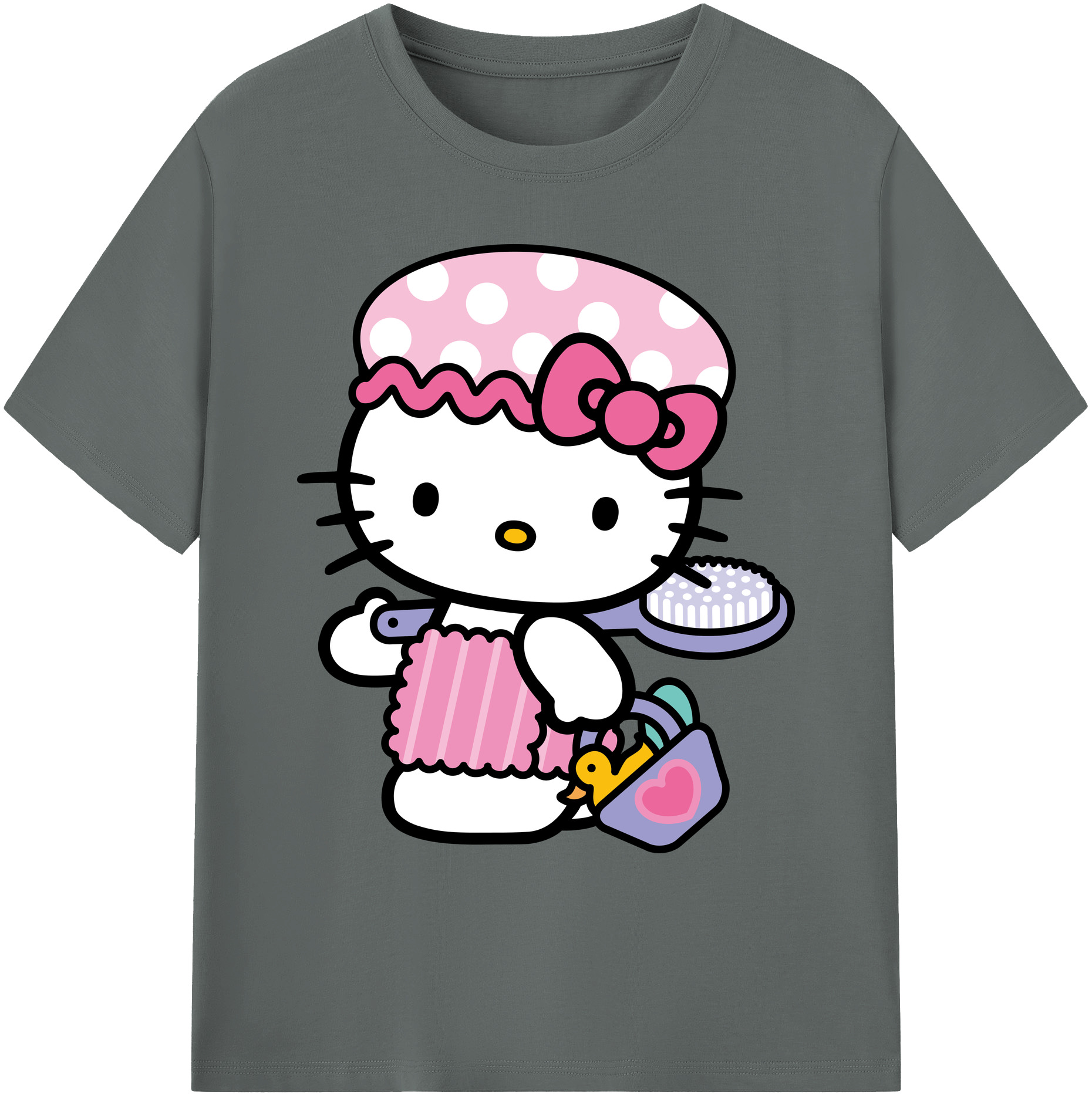（画像用） Hello Kitty ハローキティ 綿100％ メンズ半袖Tシャツ｜肌触りやわらか＆通気性